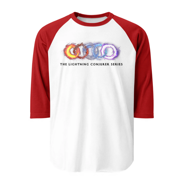 The Lightning Conjurer Series 3/4 sleeve raglan shirt with elements
