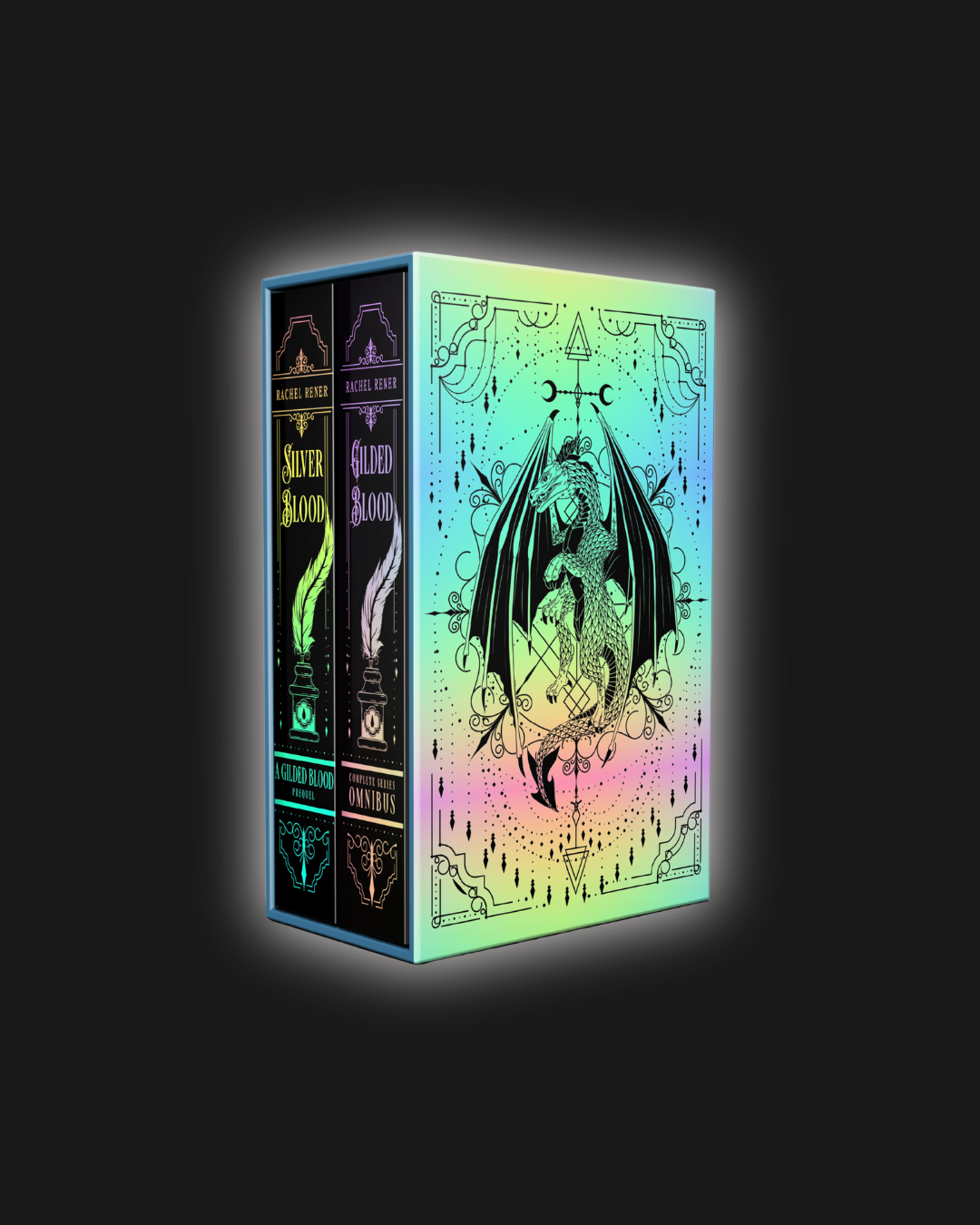 Silver + Gilded Blood Limited edition blackout set with holographic dual slipcase