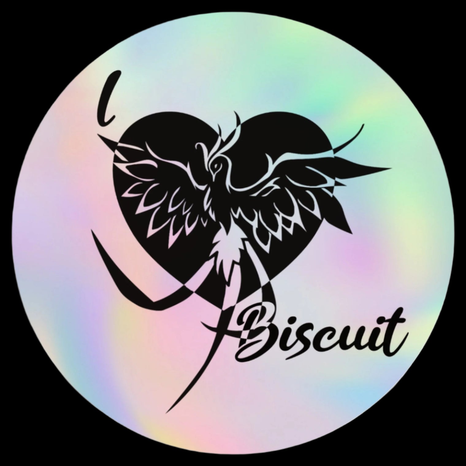I Love Biscuit Holographic Sticker