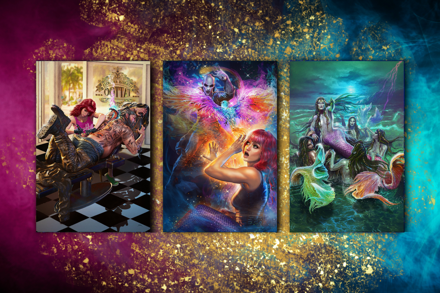 Gilded Blood postcards