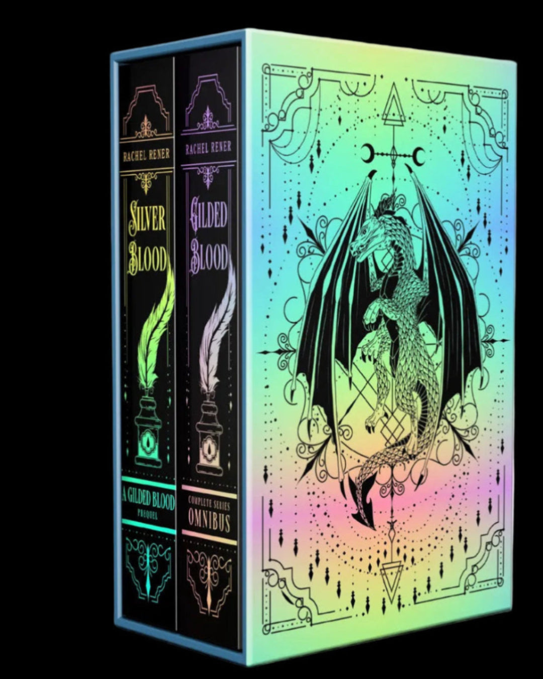 Silver + Gilded Blood Limited edition blackout set with holographic dual slipcase