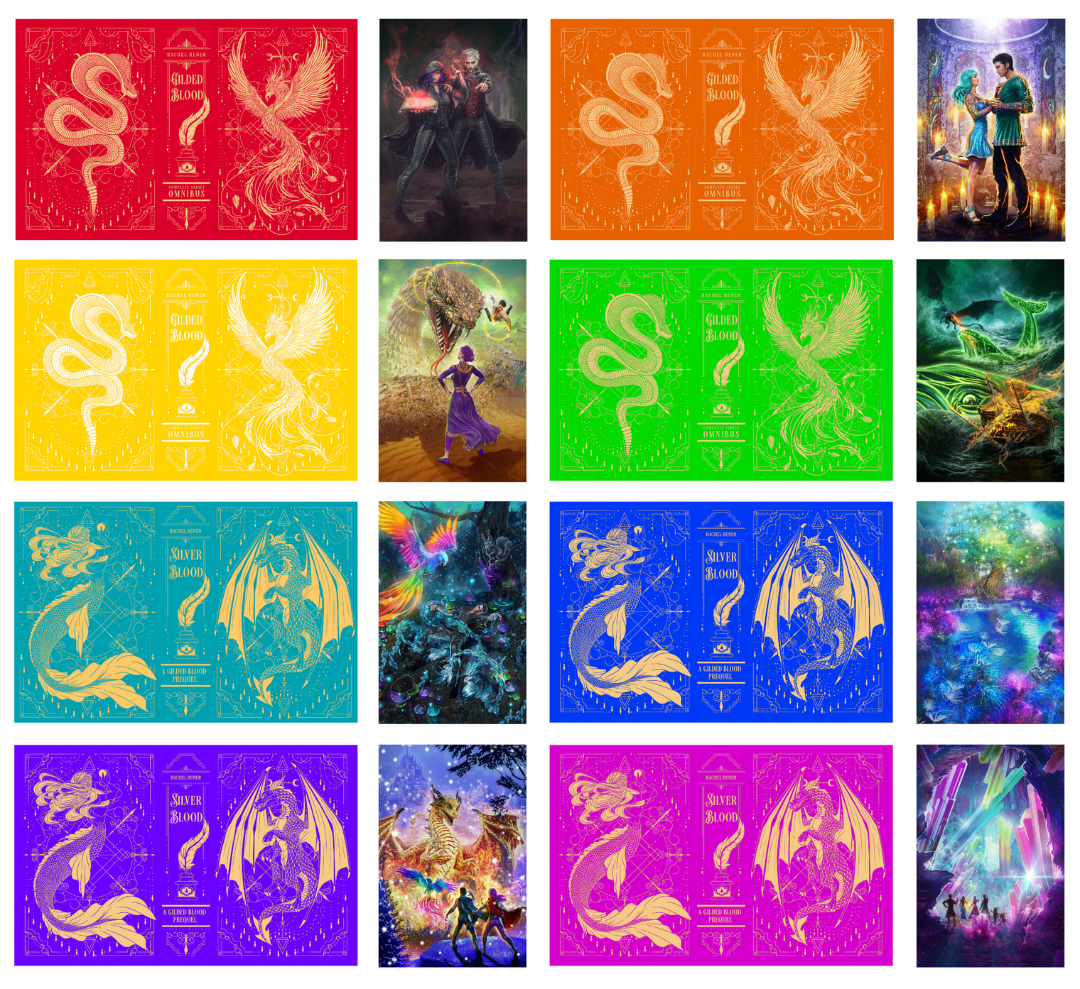 Gilded + Silver Blood Vibrant Color Postcard Set