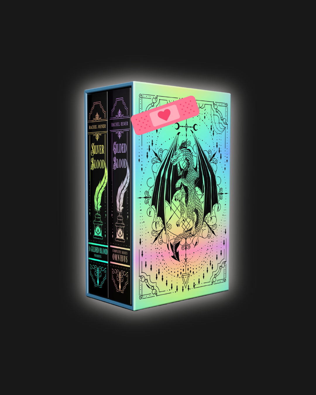 Silver + Gilded Blood Limited edition blackout set with holographic dual slipcase